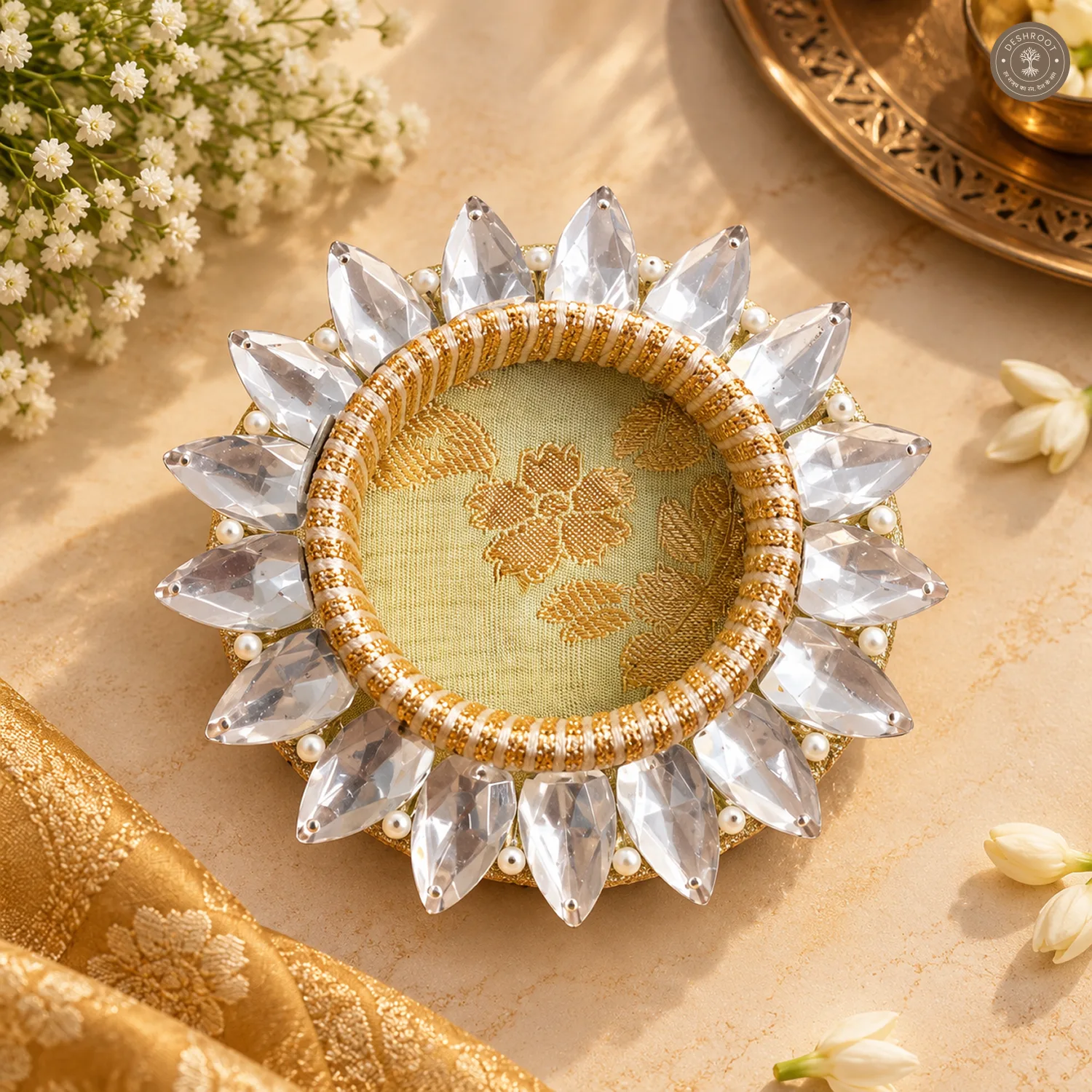 Crystal Petal Tea Light Holder