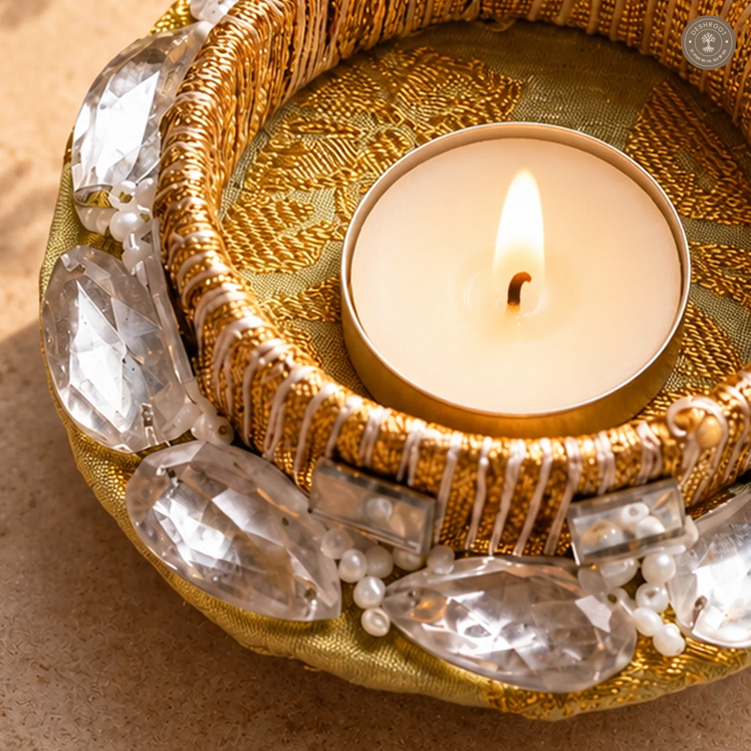 Teardrop Crystal Tea Light Holder