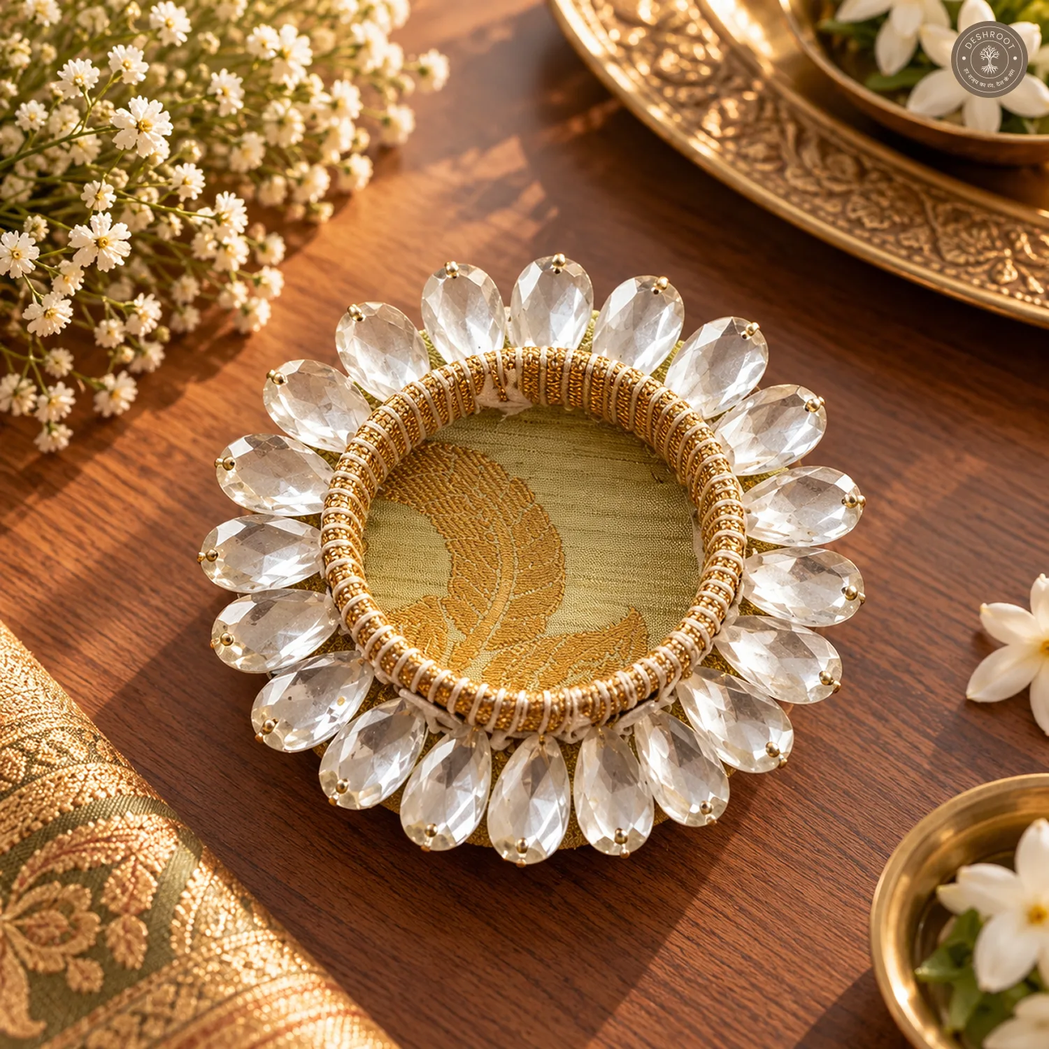 Crystal Sunburst Tea Light Holder