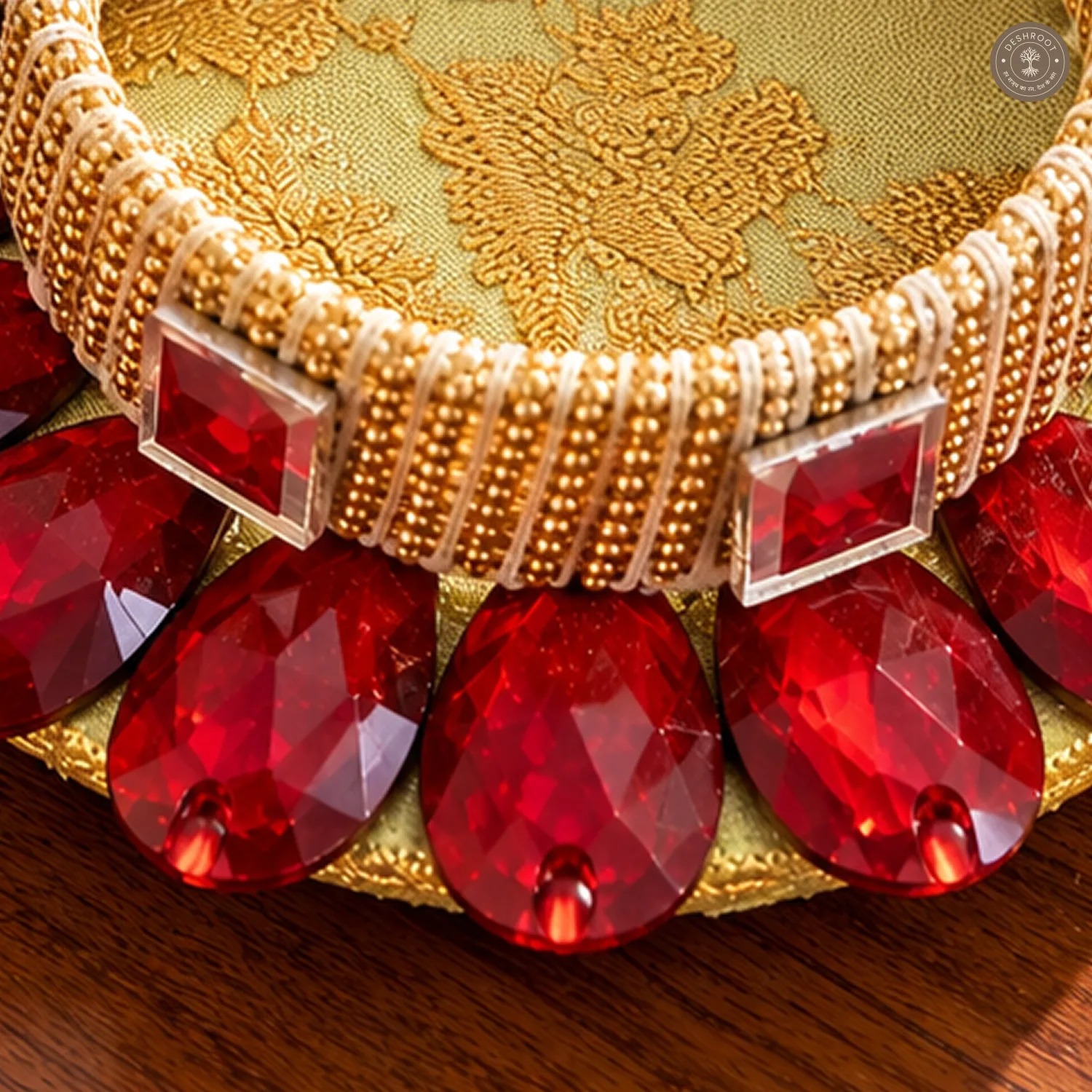 Ruby Red Crystal Petal Tea Light Holder