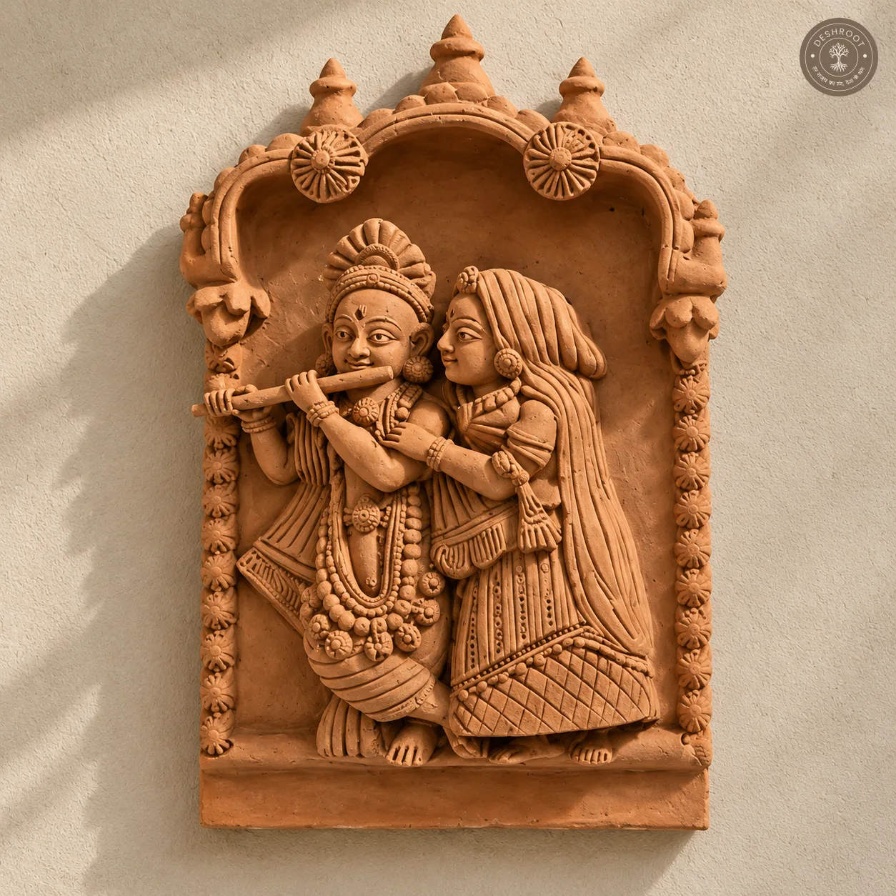 Rajasthani Handcrafted Terracotta Radha Krishna Wall Panel