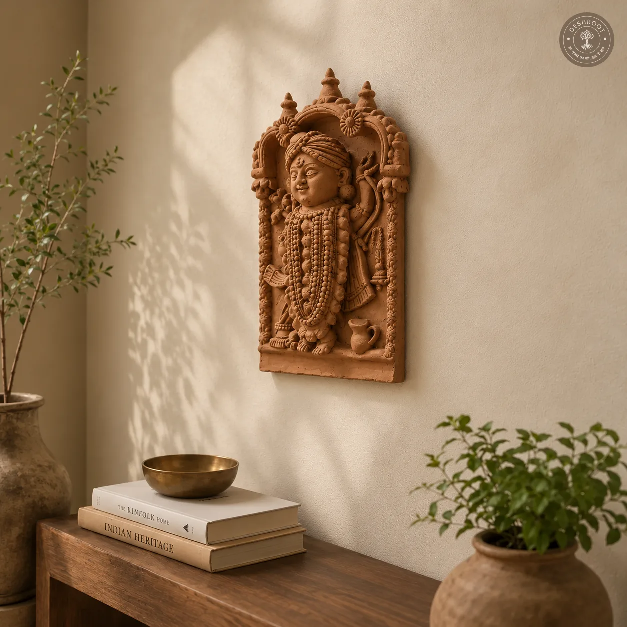 Rajasthani Handcrafted Terracotta Divine Wall Panel
