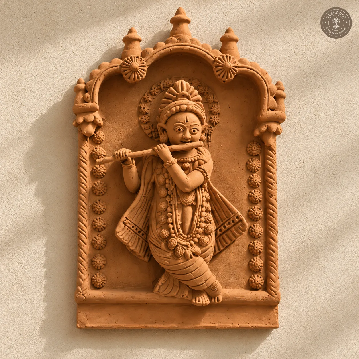 Rajasthani Handcrafted Terracotta Krishna Wall Panel