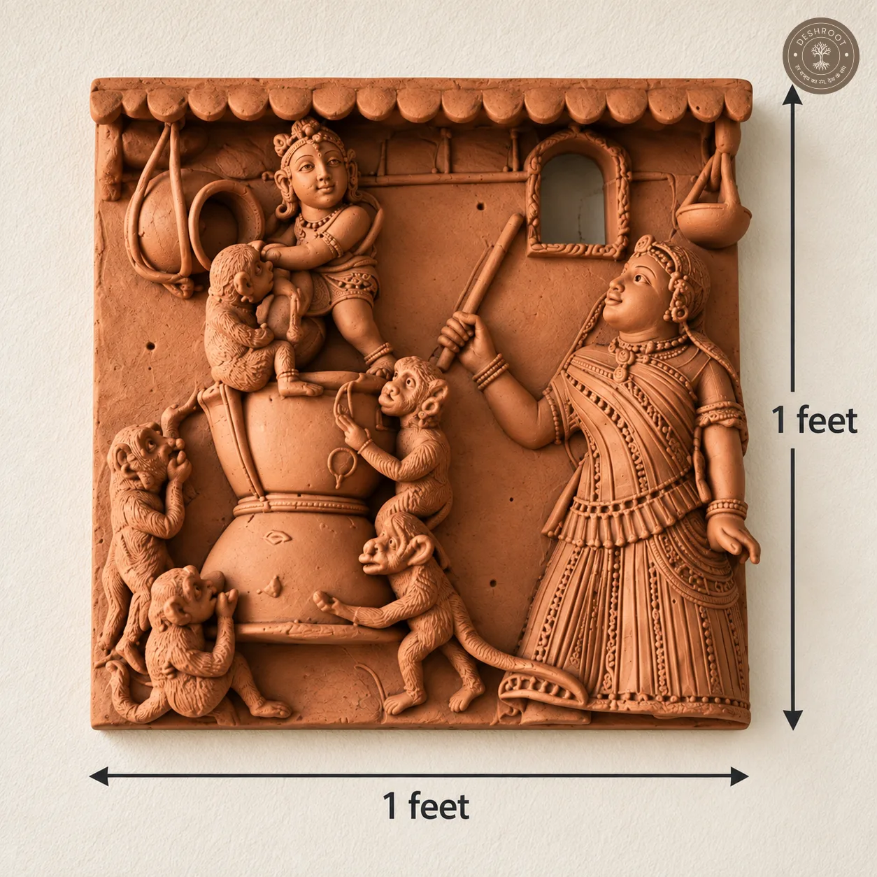 Rajasthani Handcrafted Terracotta Folk Art Wall Panel