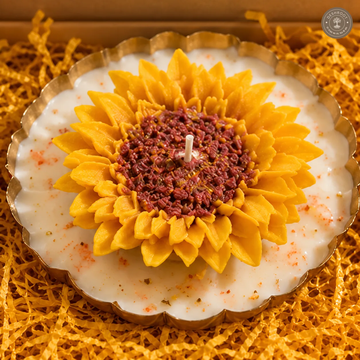 Luxury Sunflower Candle Gift Hamper with 2 Floral Wax Sachets