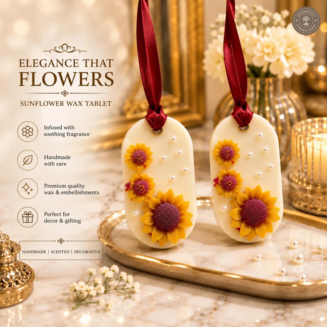 Sunflower Scented Wax Tablets for Wardrobe & Drawers