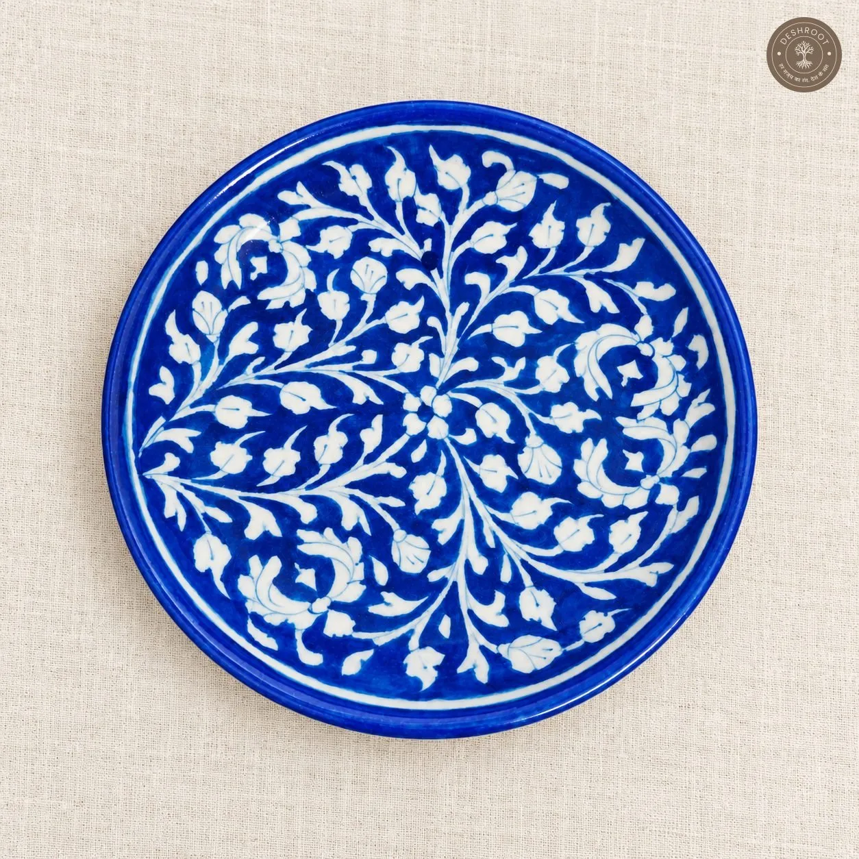 Royal Blue and White Floral Decorative Plate