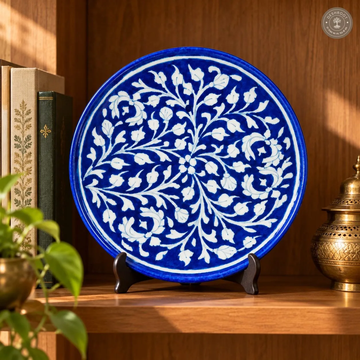 Royal Blue and White Floral Decorative Plate