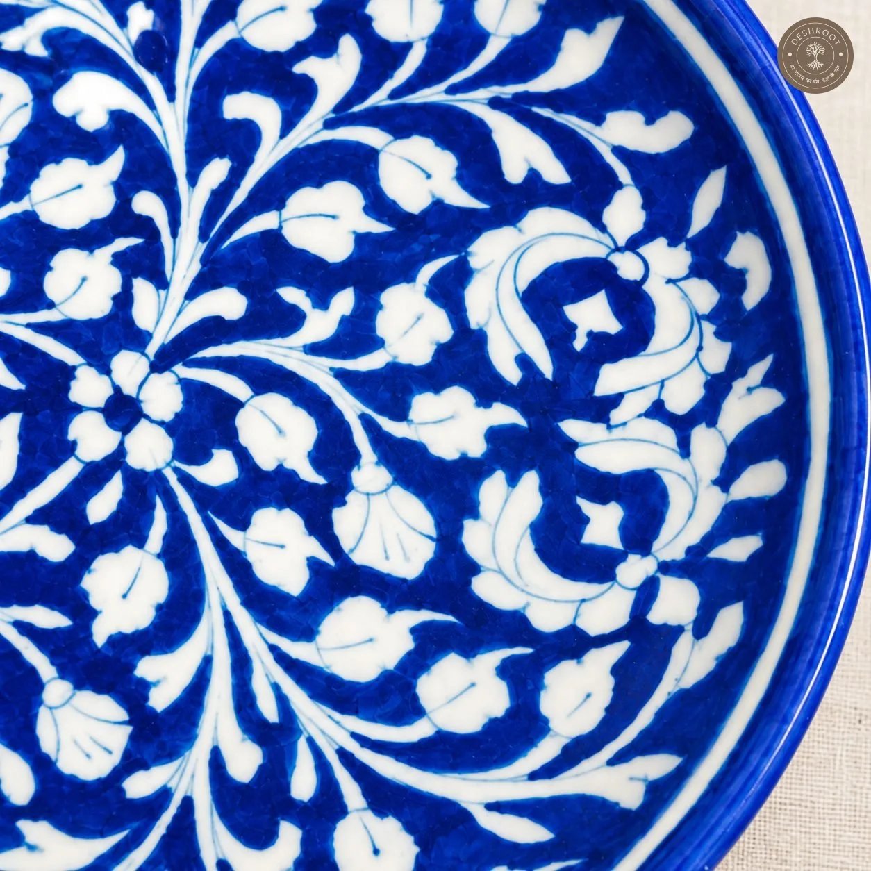 Royal Blue and White Floral Decorative Plate