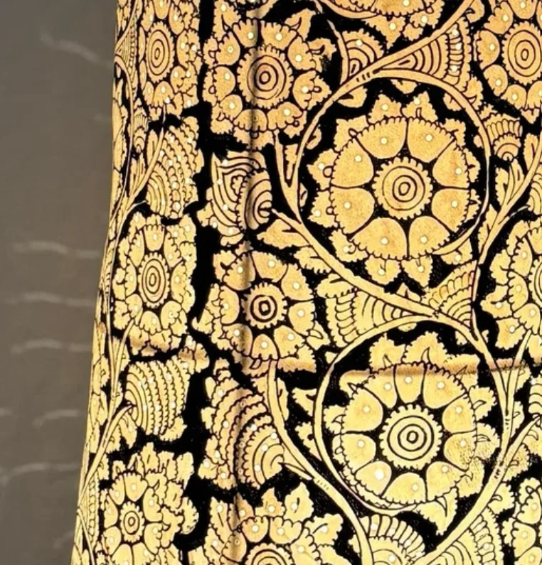 Leather Kalamkari Design 25-inch Floor Lamp