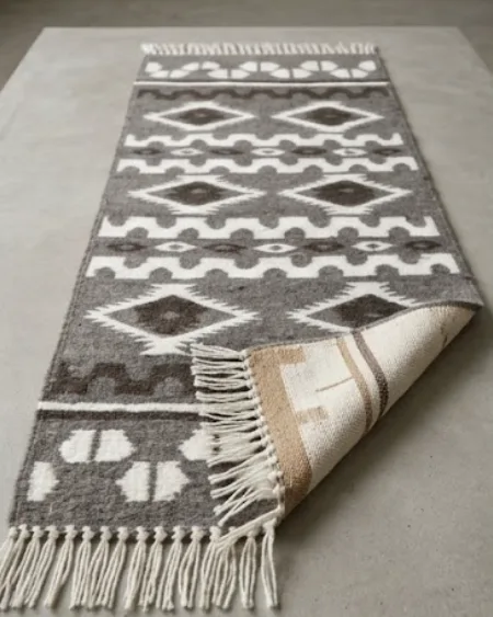 Handwoven Tribal Diamond Pattern Runner Rug