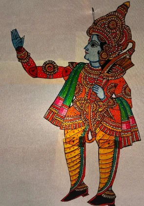 Tholubommalata 18-inch Pattabhi Rama Natural Leather Puppet
