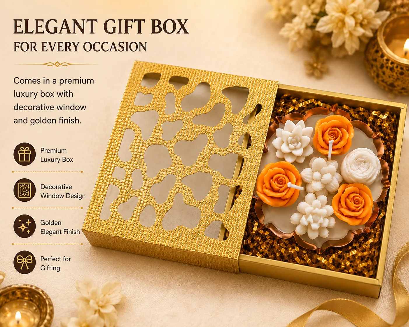 Luxury Floral Urli Scented Candle Gift Box