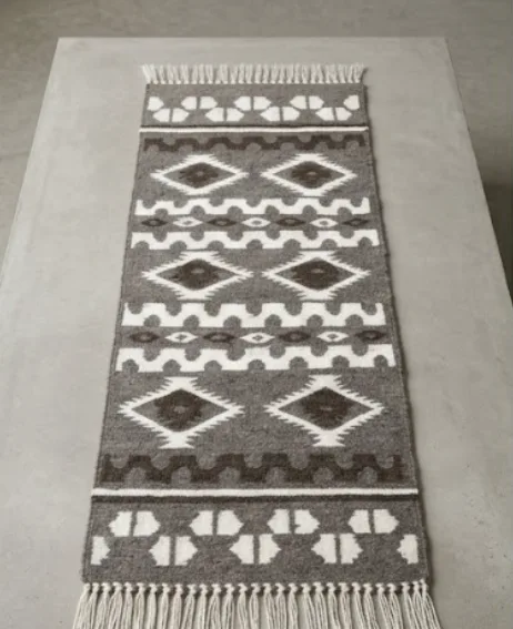 Handwoven Tribal Diamond Pattern Runner Rug