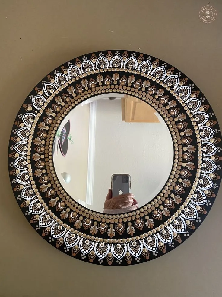 Handcrafted Mandala Art Decorative Wall Mirror