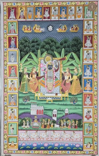 Shrinath Ji Nikunj Leela Handpainted Pichwai