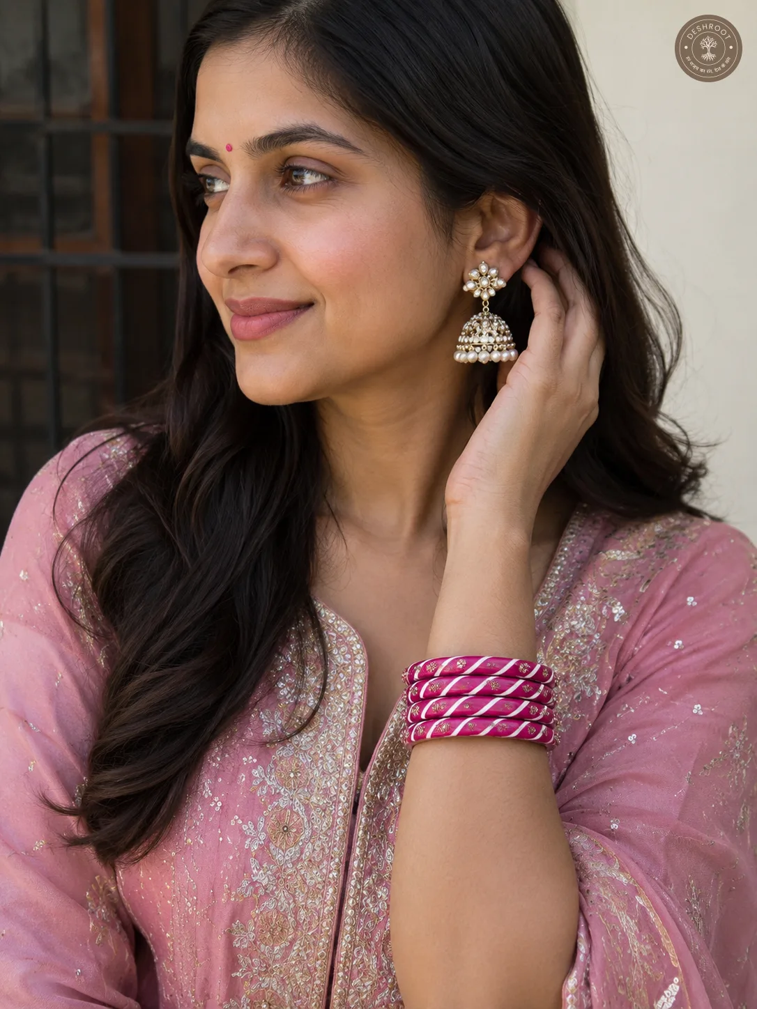 Rani Gulbahar Crystal Bangles Set