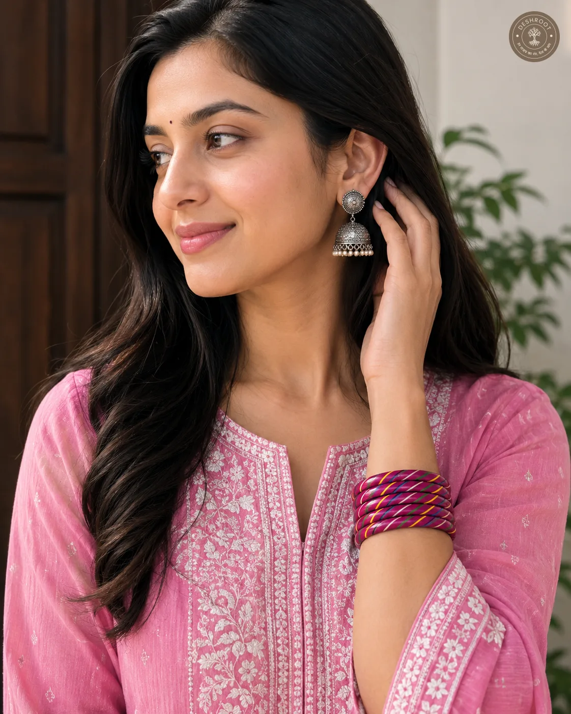 Rangrez Pink Handcrafted Bangles Set