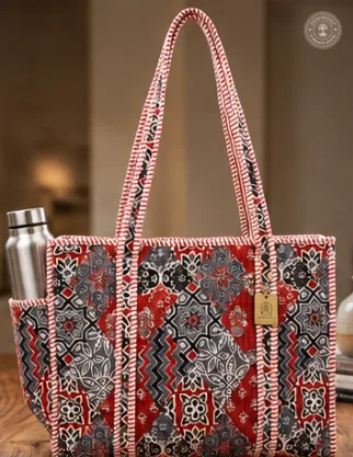 Red & Grey Printed Multipurpose Shoulder Bag for Women