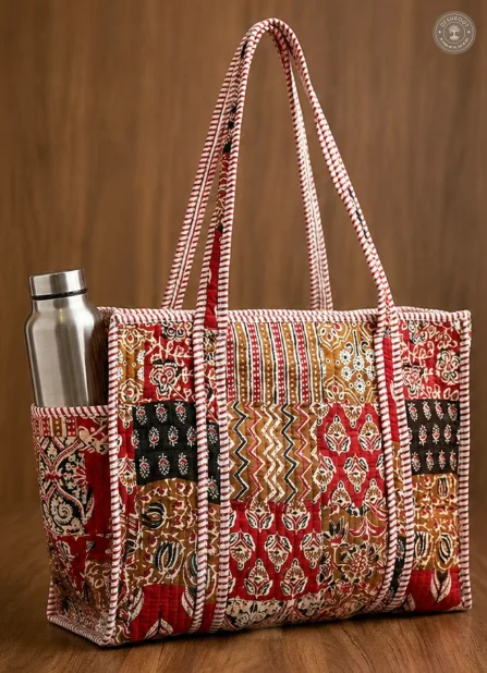 Red Ethnic Printed Multipurpose Shoulder Bag for Women