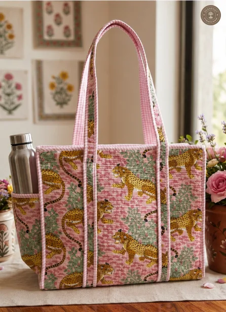 Pink Leopard Printed Multipurpose Shoulder Bag for Women