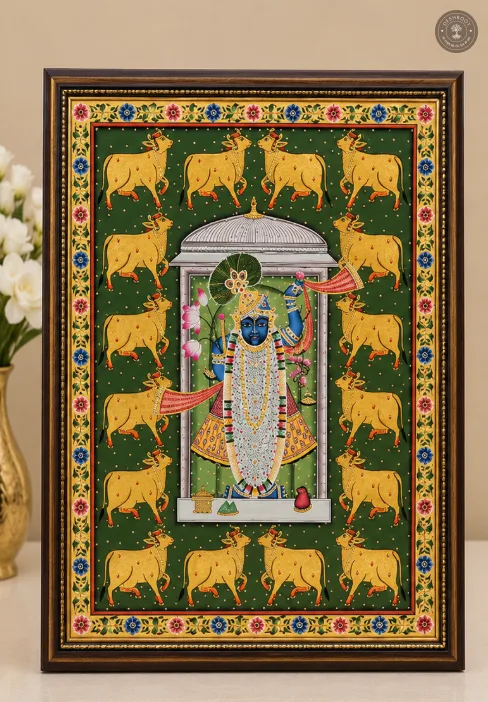 Shrinathji Pichwai Cow Motif Painting