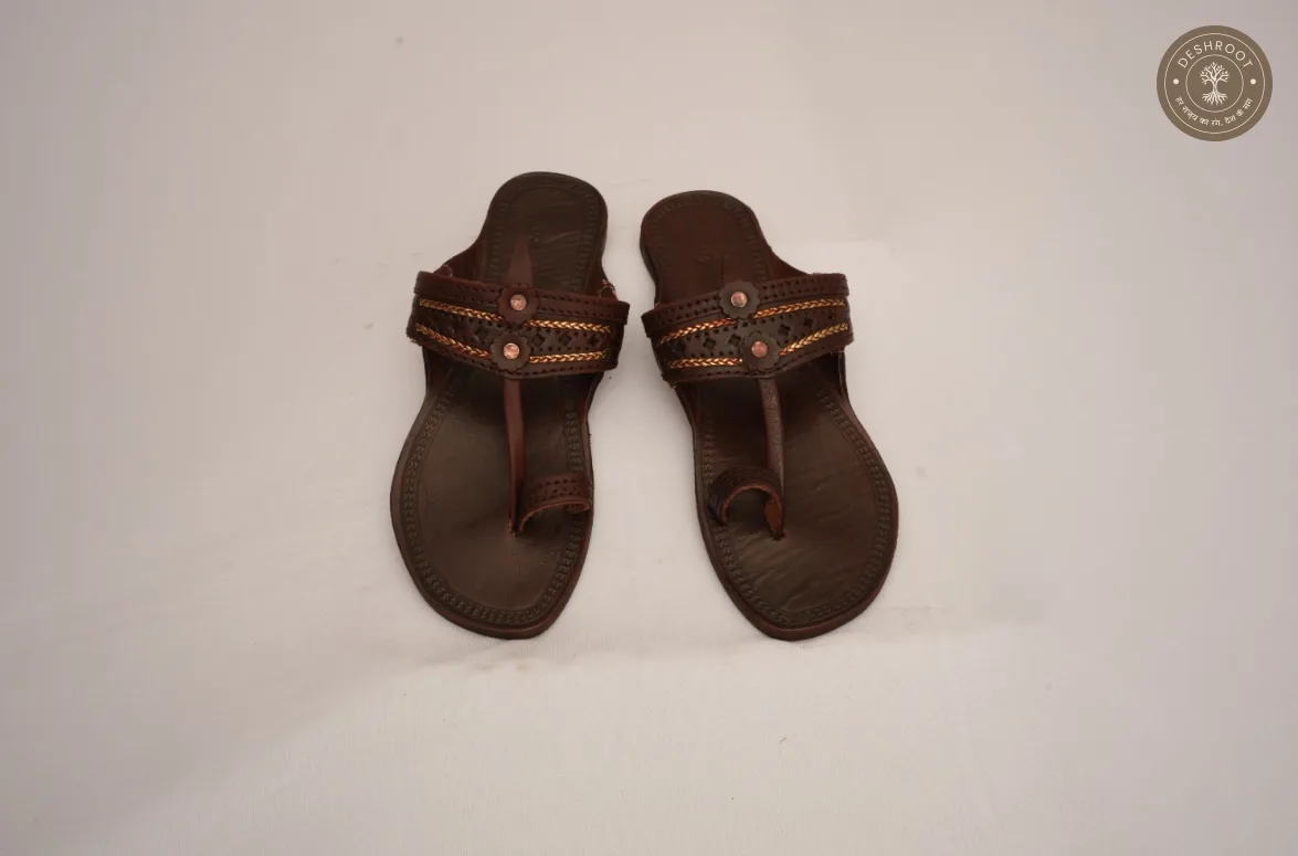 Original Kolhapuri Ladies Colour Leather Chappal