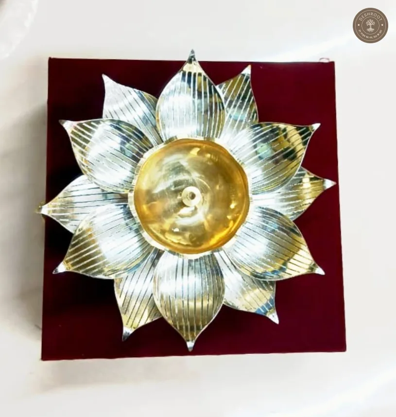 Premium Silver-Finish Lotus Holder