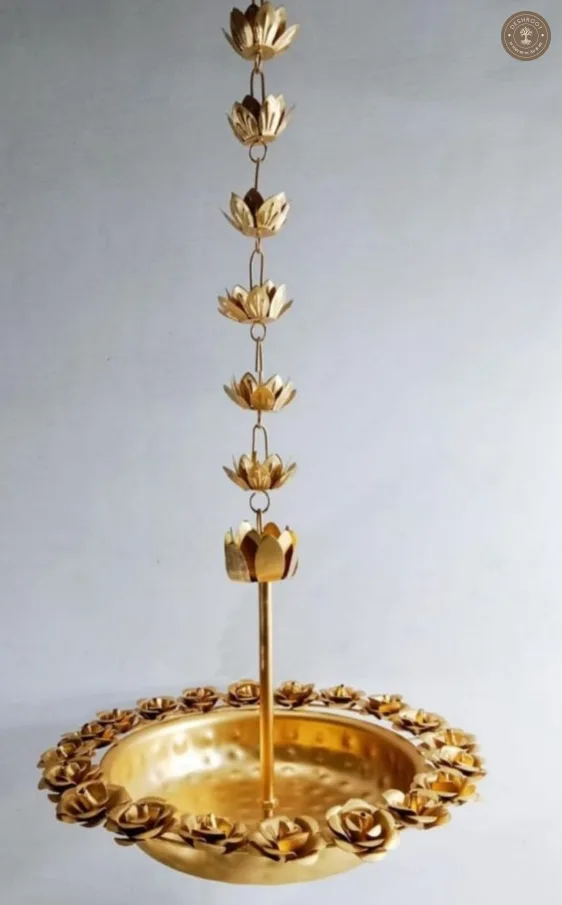 Iron Gold Metal Lotus Rain
