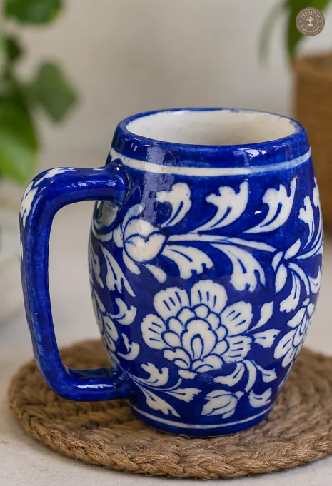 Handcrafted Jaipur Blue Pottery Ceramic Mug