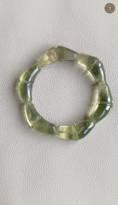 Handcrafted Translucent Green Resin Bracelet for Women