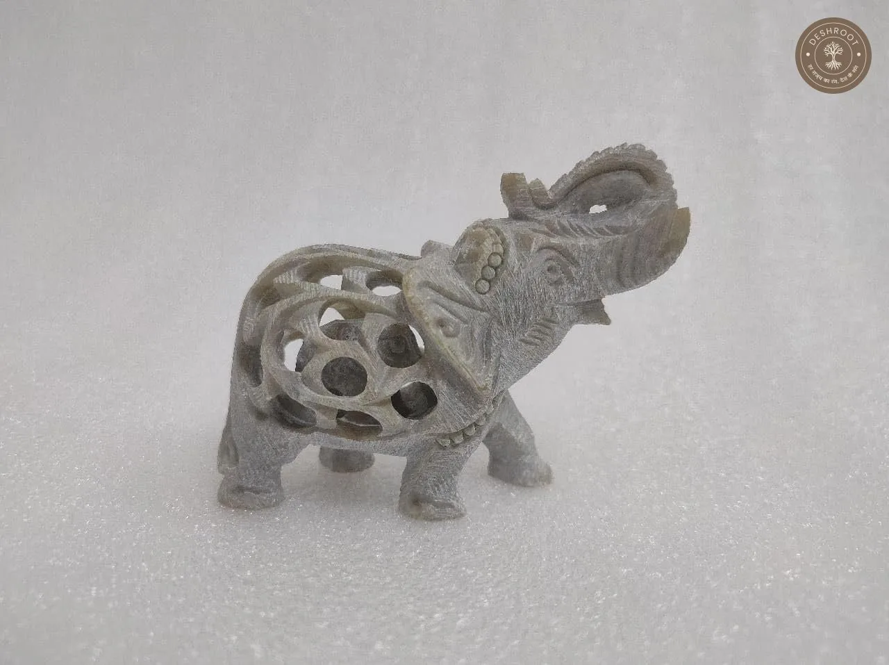 Handcrafted White Marble Elephant Showpiece