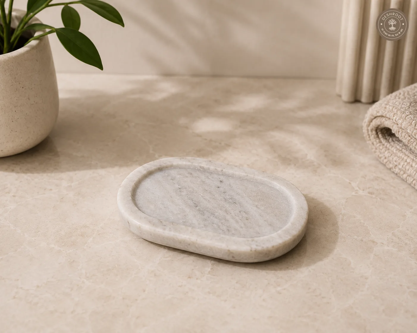 Premium Makrana Marble Oval Soap Dish