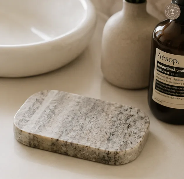 Artisan Agra Marble Craft Natural Marble Soap Dish Tray