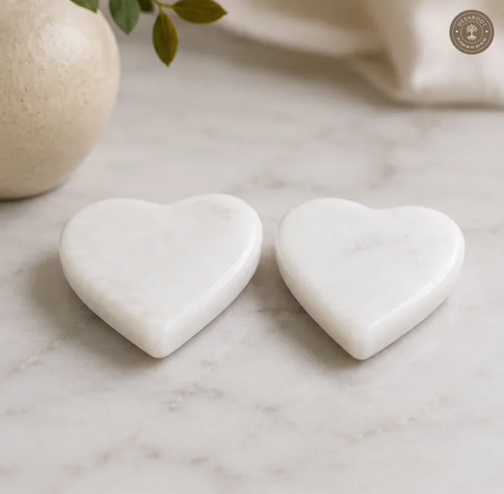 Agra Marble Inlay Saar Marka Marble Heart Paper Weight Set