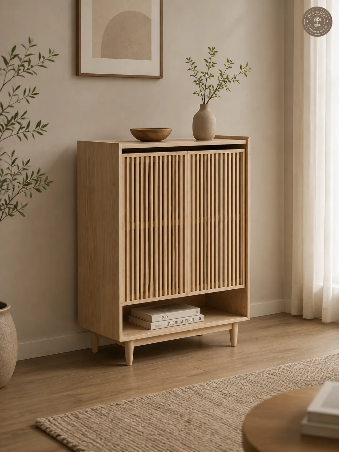 Kyoto Slatted Wooden Cabinet