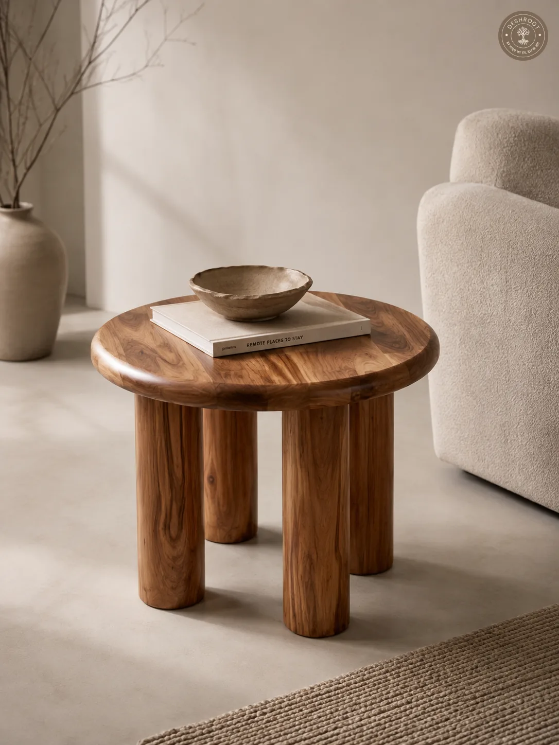 Terra Round Wooden Accent Table