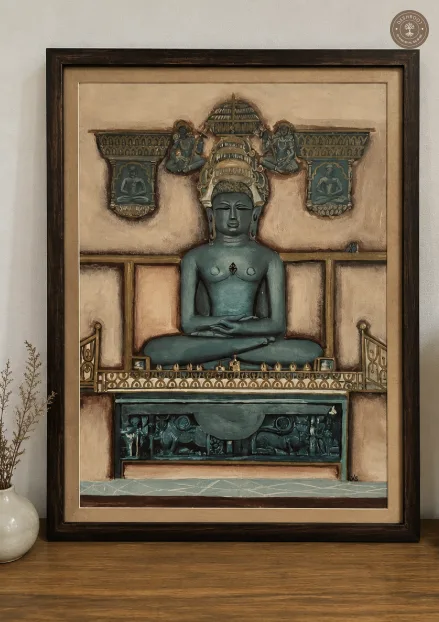 Jain Painting – Serene Tirthankara Acrylic Artwork on Canvas