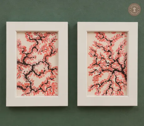 Cherry Blossom – Hand-Painted Floral Artwork Set of 2