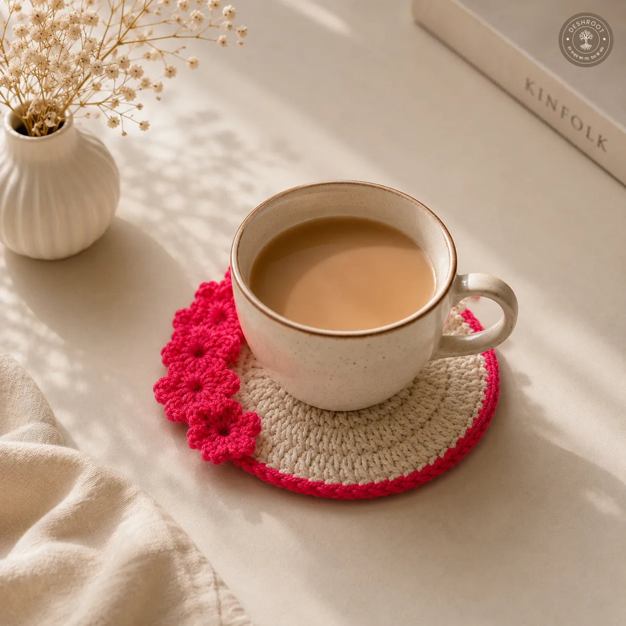 Handcrafted Crochet Floral Tea Coaster