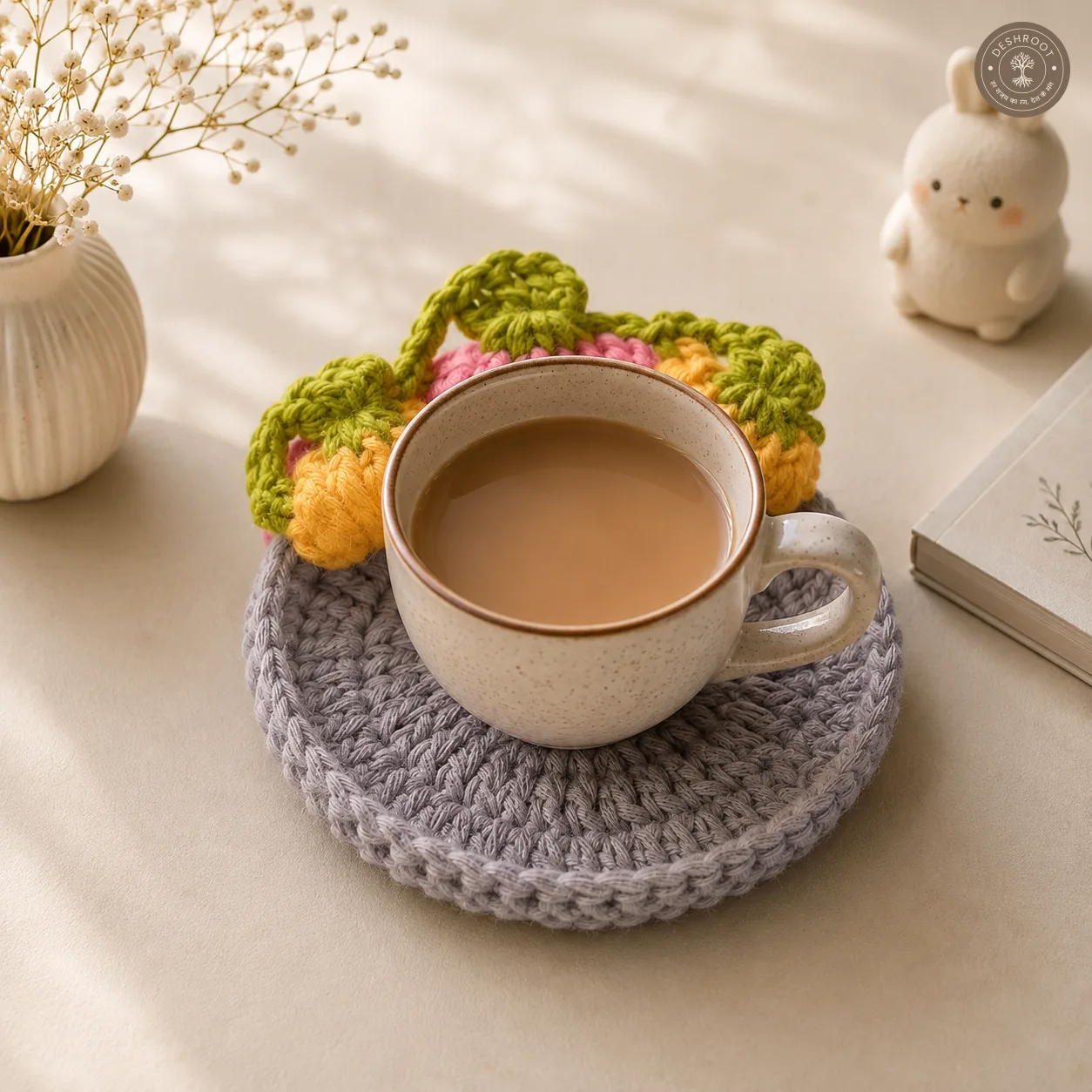 Handcrafted Pumpkin Crochet Tea Coaster