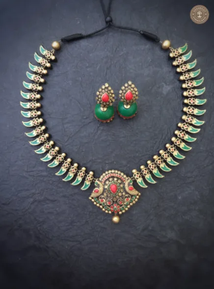 Mayuri Heritage Terracotta Necklace | Handcrafted Tamil Nadu Terracotta Jewellery