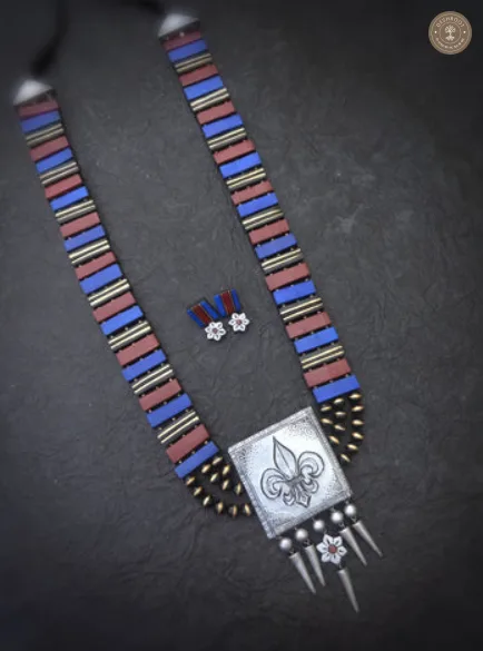 Fleur-de-Lis Terracotta Necklace | Handcrafted Tamil Nadu Terracotta Jewellery