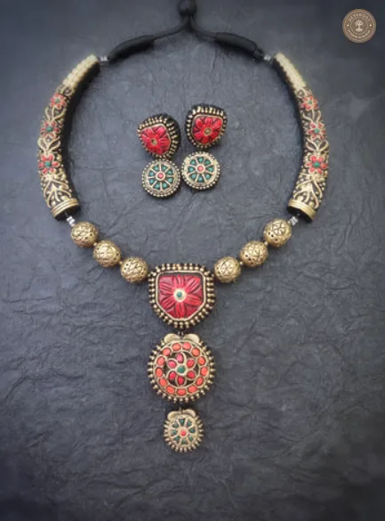 Kala Terracotta Necklace | Handcrafted Tamil Nadu Terracotta Jewellery