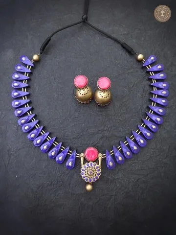 Poonthalir Terracotta Necklace | Handcrafted Tamil Nadu Terracotta Jewellery
