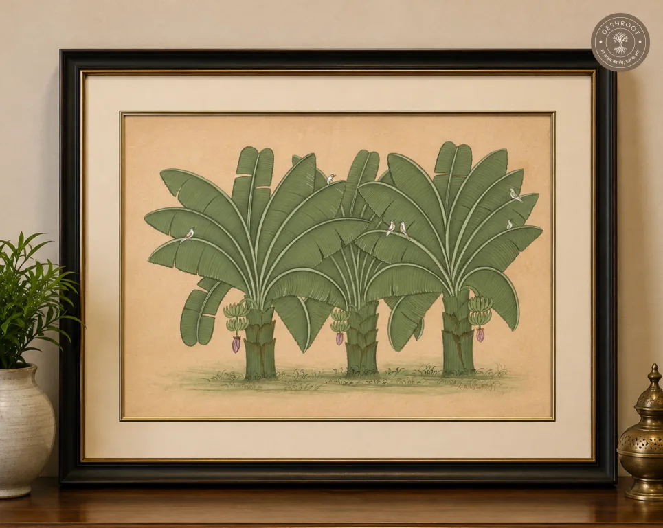 Banana Grove – Original Bikaner Miniature Botanical Painting
