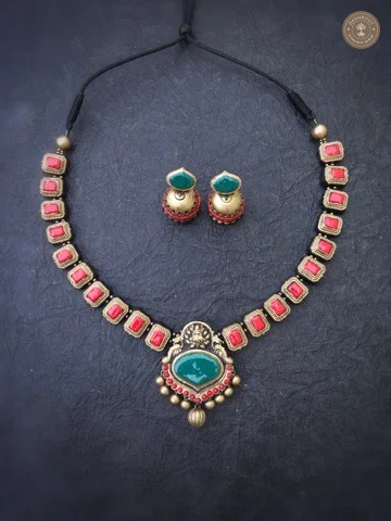 Aambal Terracotta Necklace | Handcrafted Tamil Nadu Terracotta Jewellery