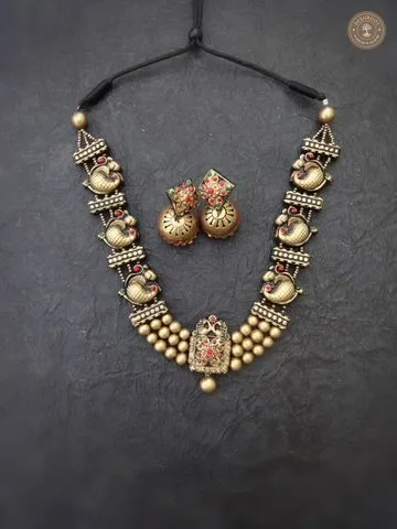 Angayarkanni Terracotta Necklace | Handcrafted Tamil Nadu Terracotta Jewellery
