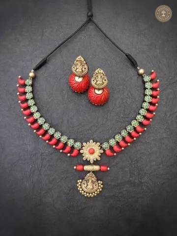 Senthalini Terracotta Necklace | Handcrafted Tamil Nadu Terracotta Jewellery