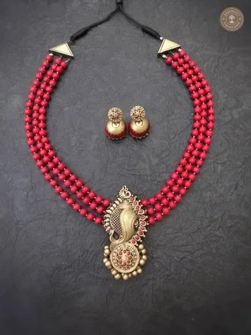 Semmalar Terracotta Necklace | Handcrafted Tamil Nadu Terracotta Jewellery
